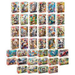 Пазл картонный 54 элемента "ОЧАРОВАТЕЛЬНЫЕ МОРДАШКИ", АССОРТИ, 40 видов, 175х130 мм, HATBER