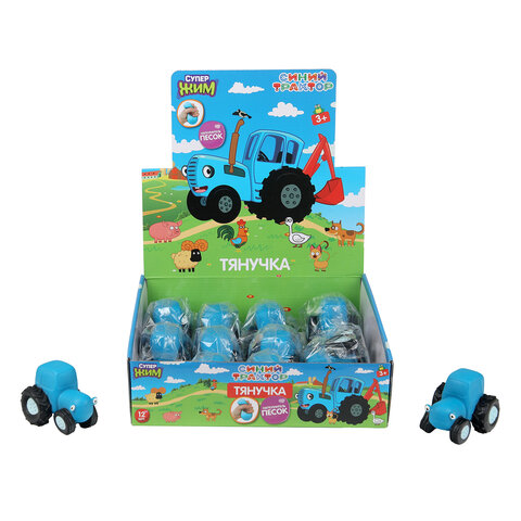Игрушка-антистресс, тянучка "СИНИЙ ТРАКТОР" 8 см, наполнение песок, СУПЕРЖИМ, XI-BTPB-03-RU
