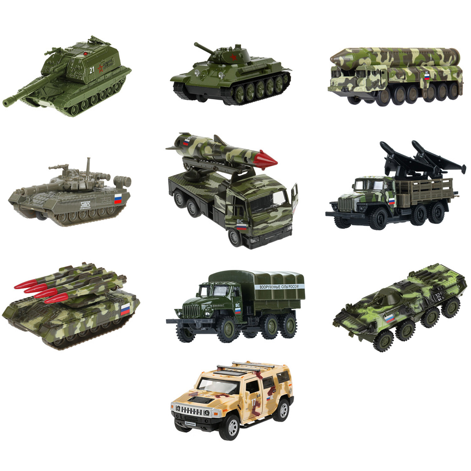 Машина металлическая коллекционная ВОЕННАЯ ТЕХНИКА ассорти, длина 12-15 см, инерционная, ТЕХНОПАРК