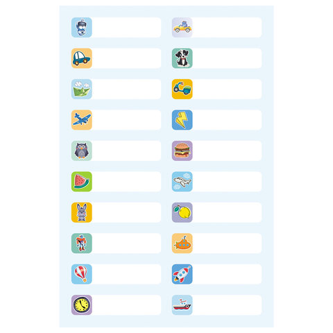 Наклейки бумажные "Подпишу всё" для мальчиков, НАБОР 4 листа А5, 113 наклеек, HATBER, 094173
