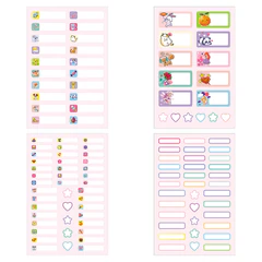 Наклейки бумажные для маркировки ПОДПИШУ ВСЕ для девочек, НАБОР 4 листа А5, 113 наклеек, HATBER