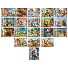 Пазл картонный ОЖИВИ МУЛЬТФИЛЬМ 35/60/104 элементов АССОРТИ, 230х330 мм, РК