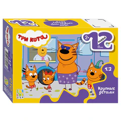 Пазл картонный 12 элементов, MAXI &laquo;Три кота&raquo;, АССОРТИ, поле 21,4&times;15,4 см, STEP PUZZLE