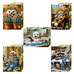 Пазл картонный 54 элемента, &laquo;Время уюта&raquo;, АССОРТИ, поле 18&times;13 см, STEP PUZZLE