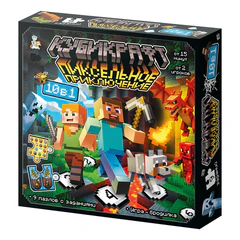Игра настольная "Кубикрафт пиксельное приключение 10 в 1", 10 КОР, 5985