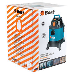 Пылесос хозяйственный BORT BSS-1220-Pro, 1250 Вт, сухая/влажная уборка, сила всасывания 250 Вт, бак 20 л