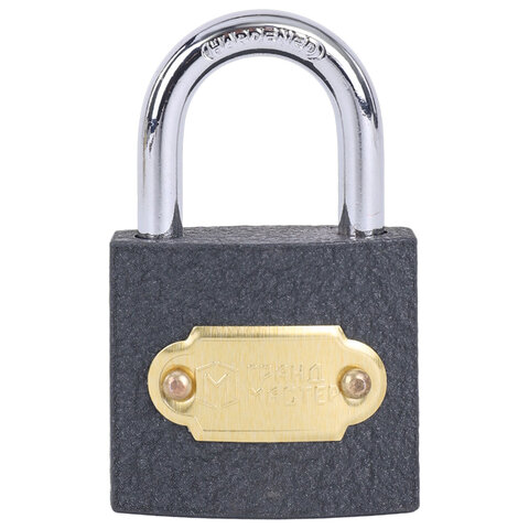 Замок навесной чугунный 32мм "Стандарт", 3 ключа, ГРАНДМАСТЕР, 671290