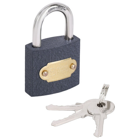 Замок навесной чугунный 32мм "Стандарт", 3 ключа, ГРАНДМАСТЕР, 671290