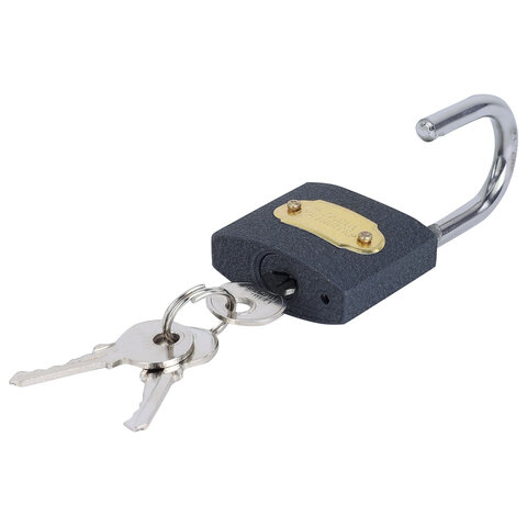 Замок навесной чугунный 38мм "Стандарт", 3 ключа, ГРАНДМАСТЕР, 671291