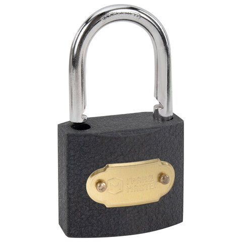 Замок навесной чугунный 38мм "Стандарт", 3 ключа, ГРАНДМАСТЕР, 671291