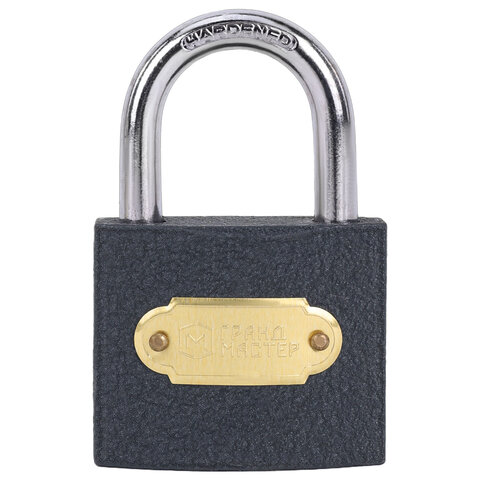 Замок навесной чугунный 50мм "Стандарт", 3 ключа, ГРАНДМАСТЕР, 671292
