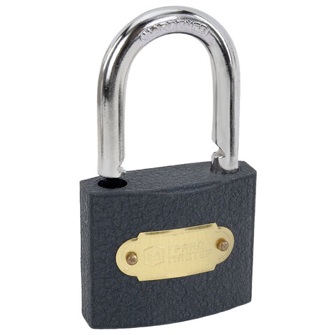 Замок навесной чугунный 50мм "Стандарт", 3 ключа, ГРАНДМАСТЕР, 671292