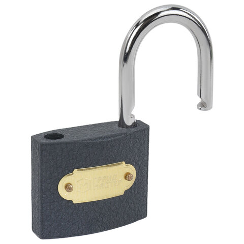 Замок навесной чугунный 50мм "Стандарт", 3 ключа, ГРАНДМАСТЕР, 671292