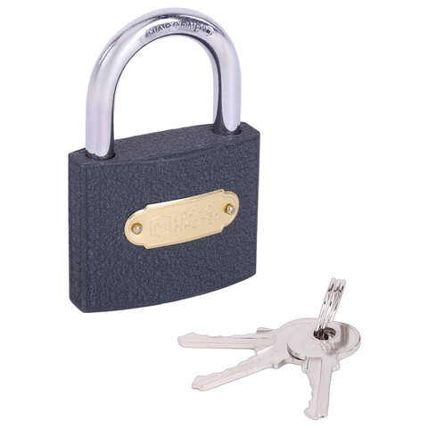 Замок навесной чугунный 63мм "Стандарт", 3 ключа, ГРАНДМАСТЕР, 671293