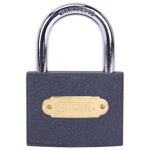 Замок навесной чугунный 75мм "Стандарт", 3 ключа, ГРАНДМАСТЕР, 671294
