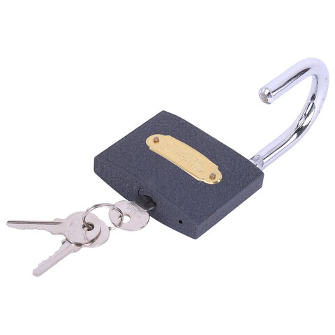 Замок навесной чугунный 75мм "Стандарт", 3 ключа, ГРАНДМАСТЕР, 671294