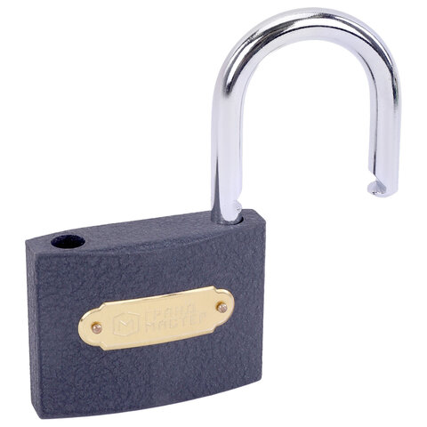 Замок навесной чугунный 75мм "Стандарт", 3 ключа, ГРАНДМАСТЕР, 671294