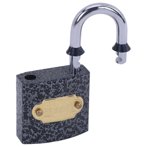 Замок навесной чугунный 32мм "Влагонепроницаемый", полимерное покрытие, 3 ключа, RABBITEX, 671295