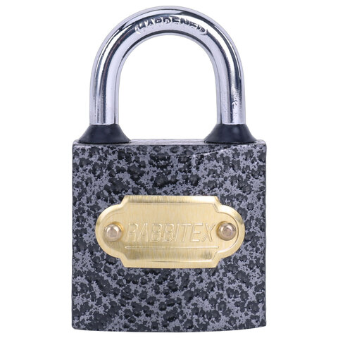 Замок навесной чугунный 32мм "Влагонепроницаемый", полимерное покрытие, 3 ключа, RABBITEX, 671295