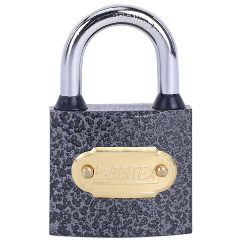 Замок навесной чугунный 38мм "Влагонепроницаемый", полимерное покрытие, 3 ключа, RABBITEX, 671296