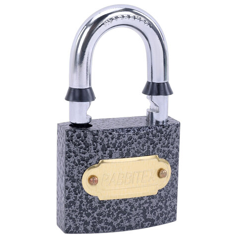 Замок навесной чугунный 38мм "Влагонепроницаемый", полимерное покрытие, 3 ключа, RABBITEX, 671296
