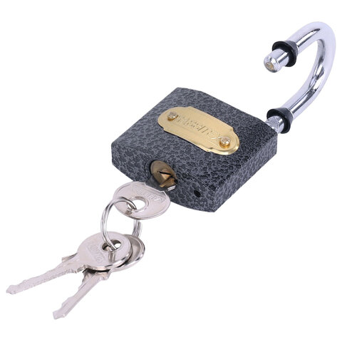 Замок навесной чугунный 38мм "Влагонепроницаемый", полимерное покрытие, 3 ключа, RABBITEX, 671296