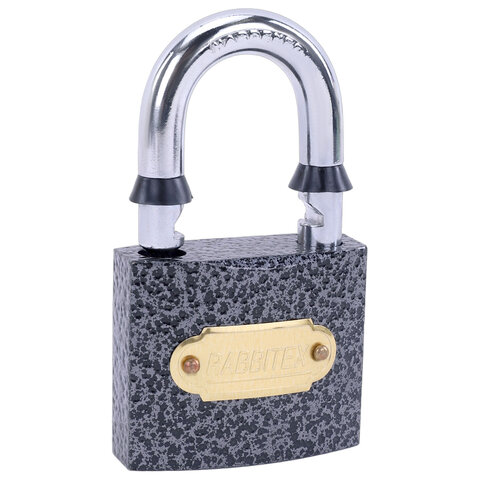 Замок навесной чугунный 50мм "Влагонепроницаемый", полимерное покрытие, 3 ключа, RABBITEX, 671297