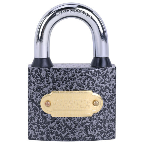 Замок навесной чугунный 50мм "Влагонепроницаемый", полимерное покрытие, 3 ключа, RABBITEX, 671297