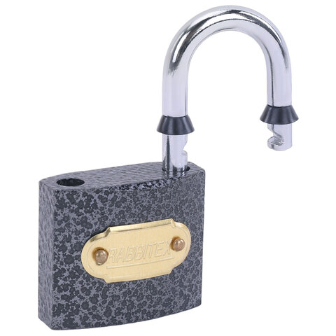 Замок навесной чугунный 50мм "Влагонепроницаемый", полимерное покрытие, 3 ключа, RABBITEX, 671297