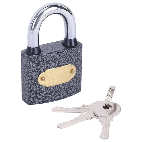 Замок навесной чугунный 50мм "Влагонепроницаемый", полимерное покрытие, 3 ключа, RABBITEX, 671297