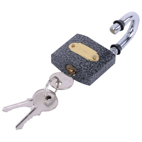 Замок навесной чугунный 50мм "Влагонепроницаемый", полимерное покрытие, 3 ключа, RABBITEX, 671297