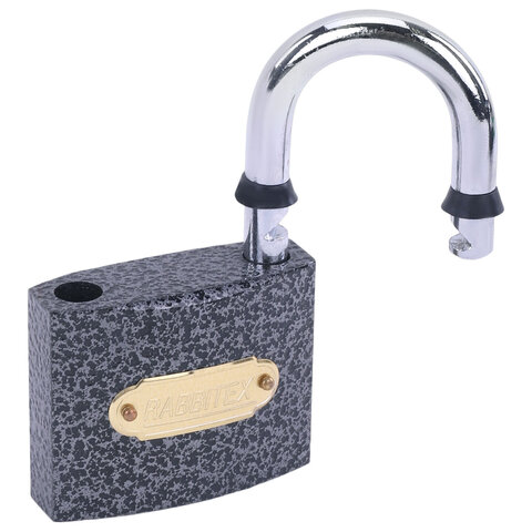 Замок навесной чугунный 63мм "Влагонепроницаемый", полимерное покрытие, 3 ключа, RABBITEX, 671298