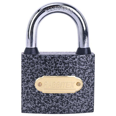 Замок навесной чугунный 63мм "Влагонепроницаемый", полимерное покрытие, 3 ключа, RABBITEX, 671298