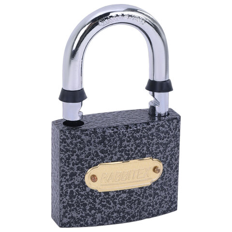 Замок навесной чугунный 63мм "Влагонепроницаемый", полимерное покрытие, 3 ключа, RABBITEX, 671298