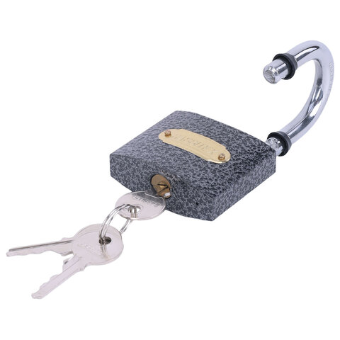 Замок навесной чугунный 63мм "Влагонепроницаемый", полимерное покрытие, 3 ключа, RABBITEX, 671298