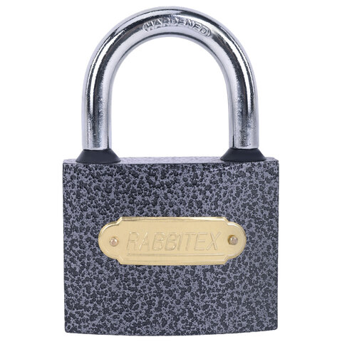 Замок навесной чугунный 75мм "Влагонепроницаемый", полимерное покрытие, 3 ключа, RABBITEX, 671299