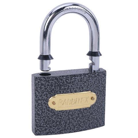 Замок навесной чугунный 75мм "Влагонепроницаемый", полимерное покрытие, 3 ключа, RABBITEX, 671299