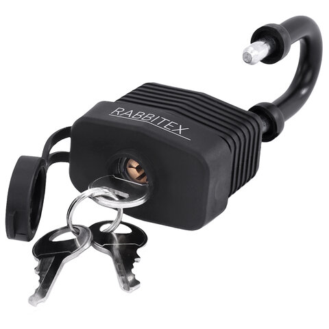 Замок навесной стальной 50мм "Всепогодный" оцинкованный, прорезиненный, 3 ключа, RABBITEX, 671301