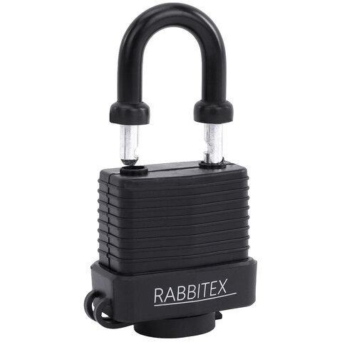 Замок навесной стальной 50мм "Всепогодный" оцинкованный, прорезиненный, 3 ключа, RABBITEX, 671301