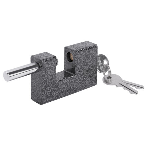 Замок навесной чугунный 80мм "Гаражный" с полимерным покрытием, 3 ключа, RABBITEX, 671302