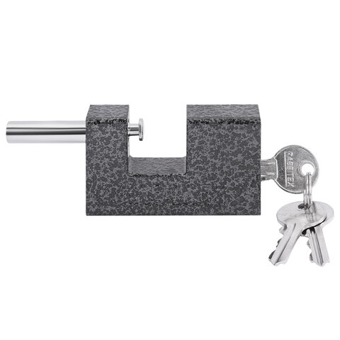 Замок навесной чугунный 80мм "Гаражный" с полимерным покрытием, 3 ключа, RABBITEX, 671302