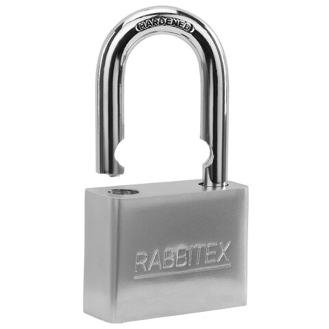 Замок навесной стальной 50мм "Никель", антикоррозионное покрытие, 4 ключа, RABBITEX, 671309