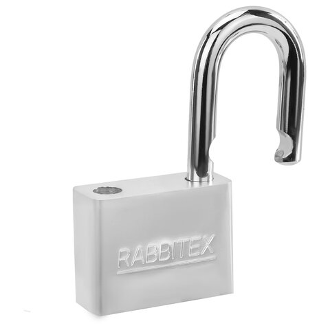 Замок навесной стальной 50мм "Никель", антикоррозионное покрытие, 4 ключа, RABBITEX, 671309