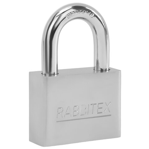 Замок навесной стальной 50мм "Никель", антикоррозионное покрытие, 4 ключа, RABBITEX, 671309
