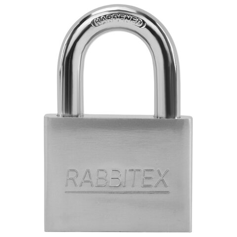 Замок навесной стальной 50мм "Никель", антикоррозионное покрытие, 4 ключа, RABBITEX, 671309