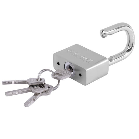 Замок навесной стальной 60мм "Никель", антикоррозионное покрытие, 4 ключа, RABBITEX, 671310