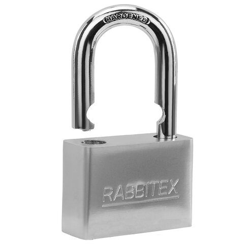 Замок навесной стальной 60мм "Никель", антикоррозионное покрытие, 4 ключа, RABBITEX, 671310
