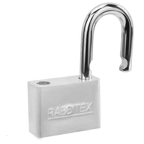 Замок навесной стальной 60мм "Никель", антикоррозионное покрытие, 4 ключа, RABBITEX, 671310
