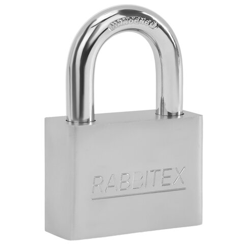 Замок навесной стальной 60мм "Никель", антикоррозионное покрытие, 4 ключа, RABBITEX, 671310