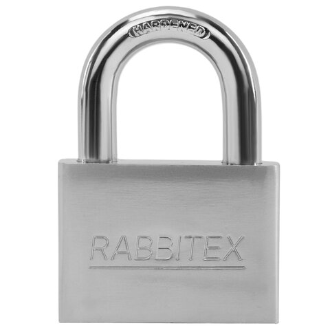 Замок навесной стальной 60мм "Никель", антикоррозионное покрытие, 4 ключа, RABBITEX, 671310